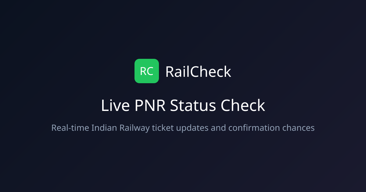 PNR Status Check Online | RailCheck